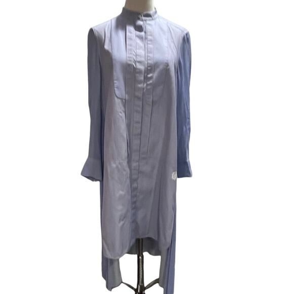 Chloe Designer ASYMMETRIC midi SHIRT DRESS IN LAVENDER BLUE Sz 38/US 6 - Picture 2 of 12